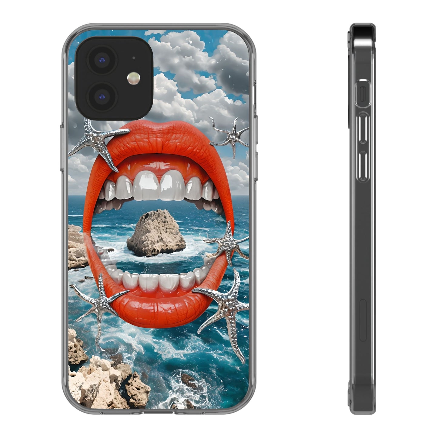 Ocean View Mouth Clear Phone Case - Beachy Vibe Design