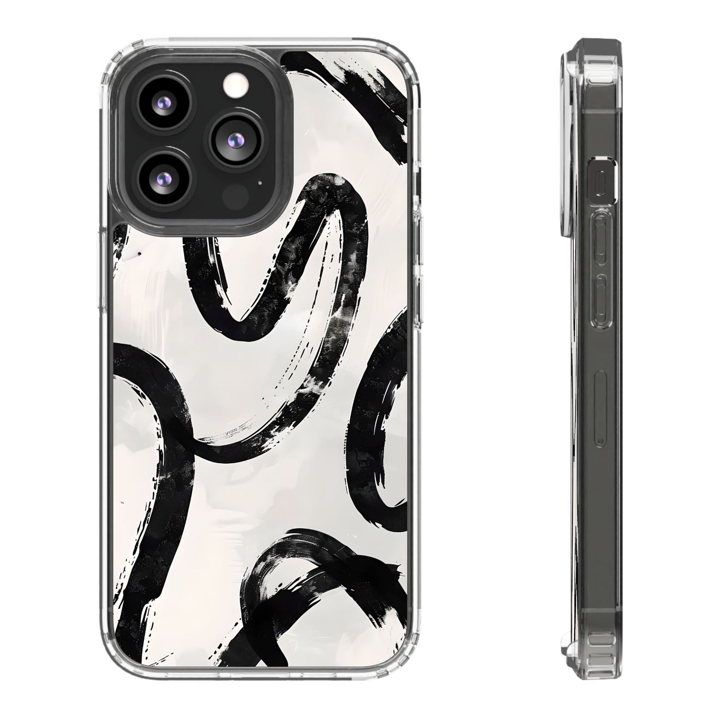 Modern Abstract Clear Phone Case, Trendy Cellphone Protector, Minimalist Style, Gift for Him or Her, Unique Phone Cover