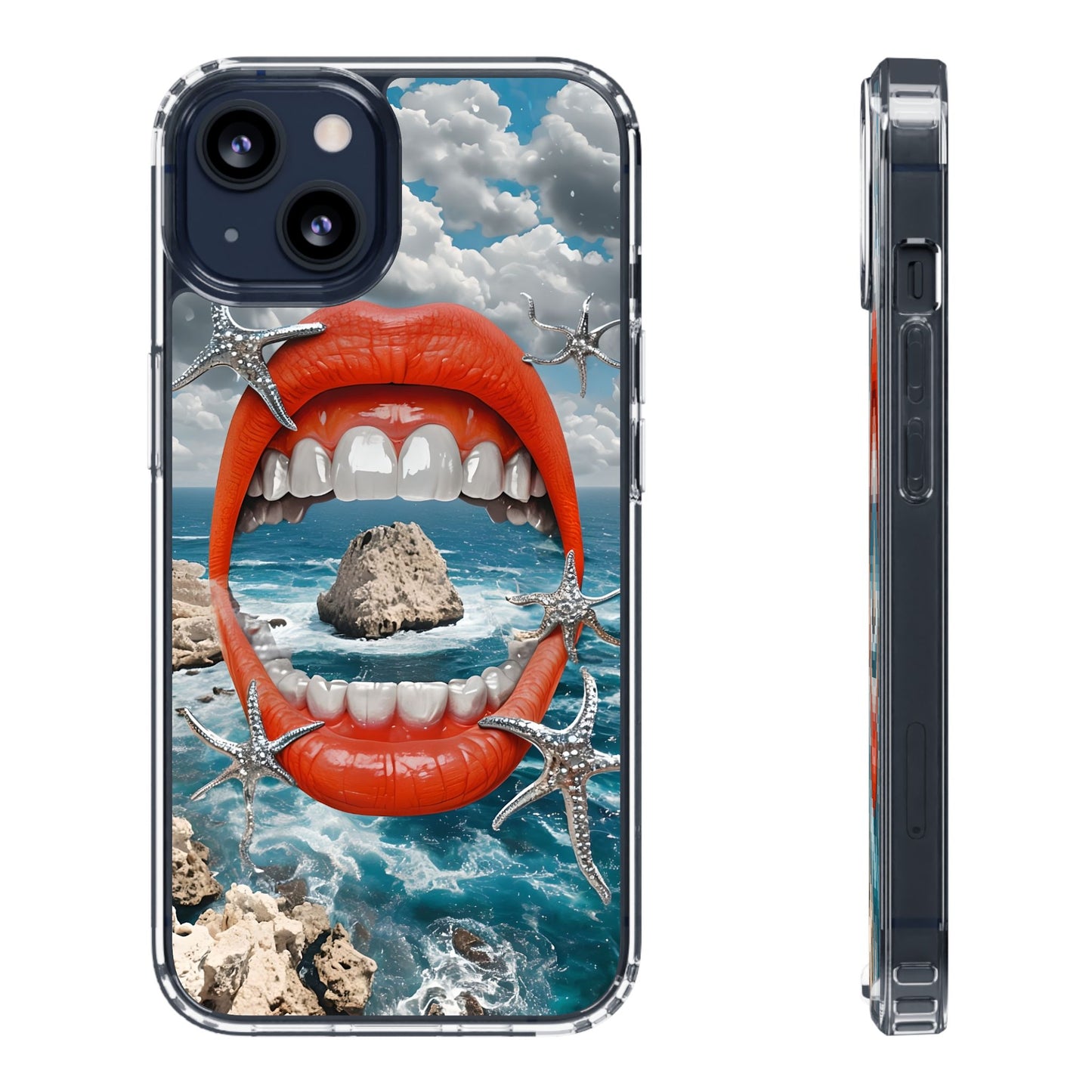 Ocean View Mouth Clear Phone Case - Beachy Vibe Design