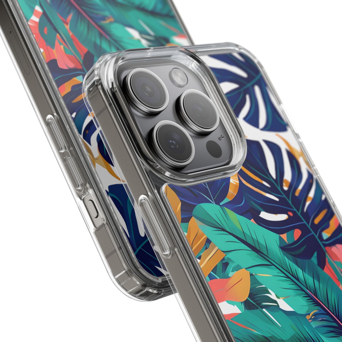 Tropical Leaf Clear Phone Case - Stylish & Protective for Nature Lovers