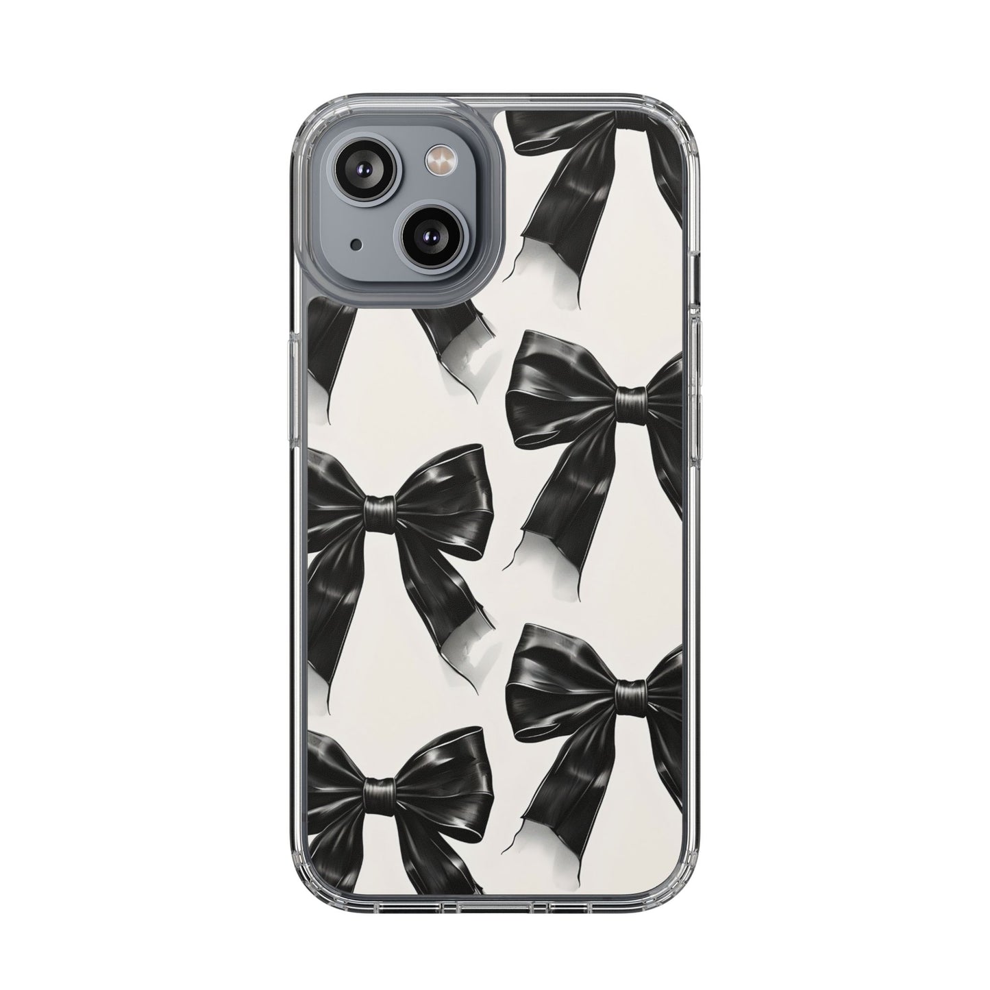 Elegant Bow Clear Phone Case - Stylish & Protective