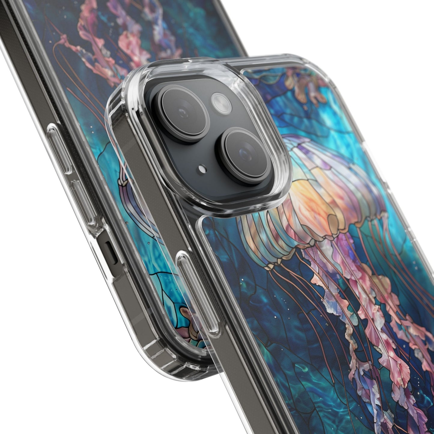 Ocean Jellyfish Clear Phone Case - Vibrant Marine Design for iPhone