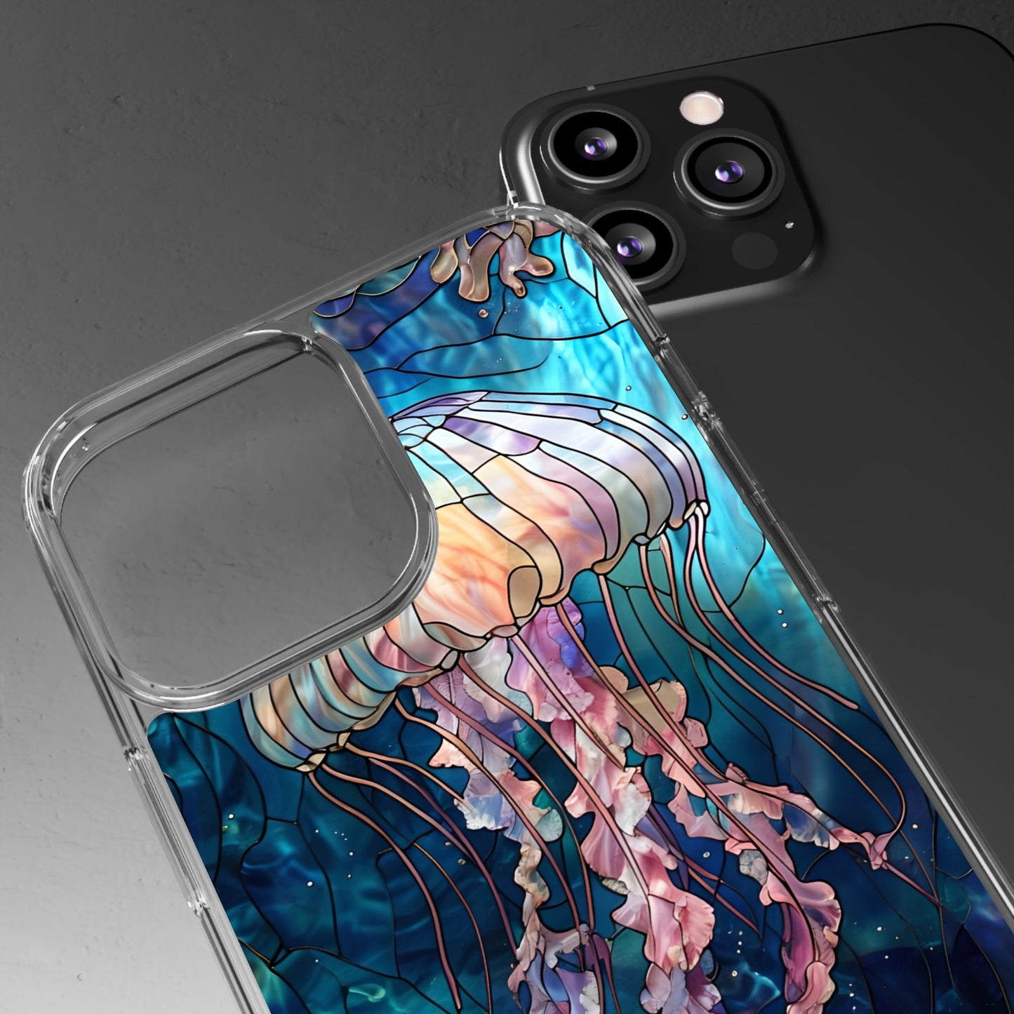 Ocean Jellyfish Clear Phone Case - Vibrant Marine Design for iPhone