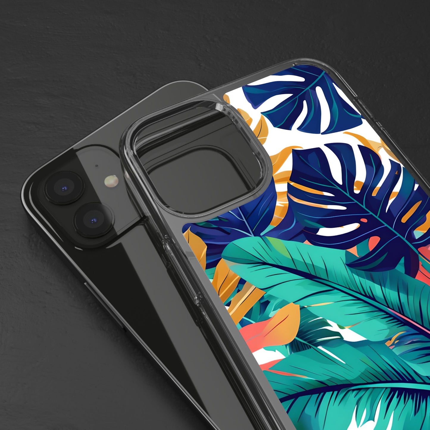 Tropical Leaf Clear Phone Case - Stylish & Protective for Nature Lovers
