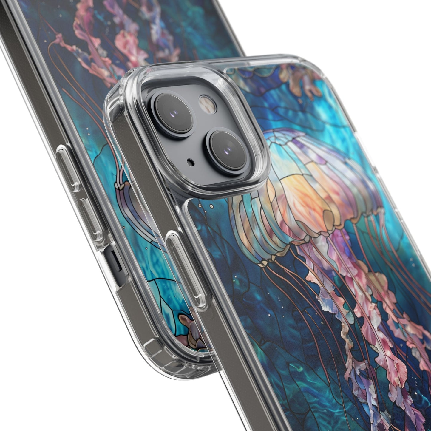 Ocean Jellyfish Clear Phone Case - Vibrant Marine Design for iPhone