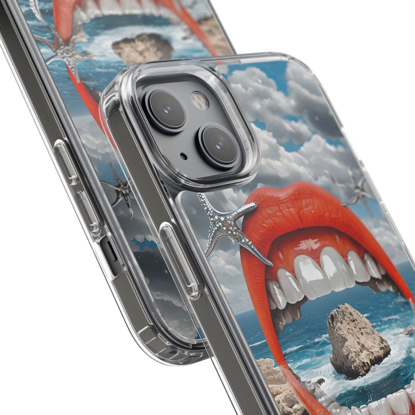 Ocean View Mouth Clear Phone Case - Beachy Vibe Design