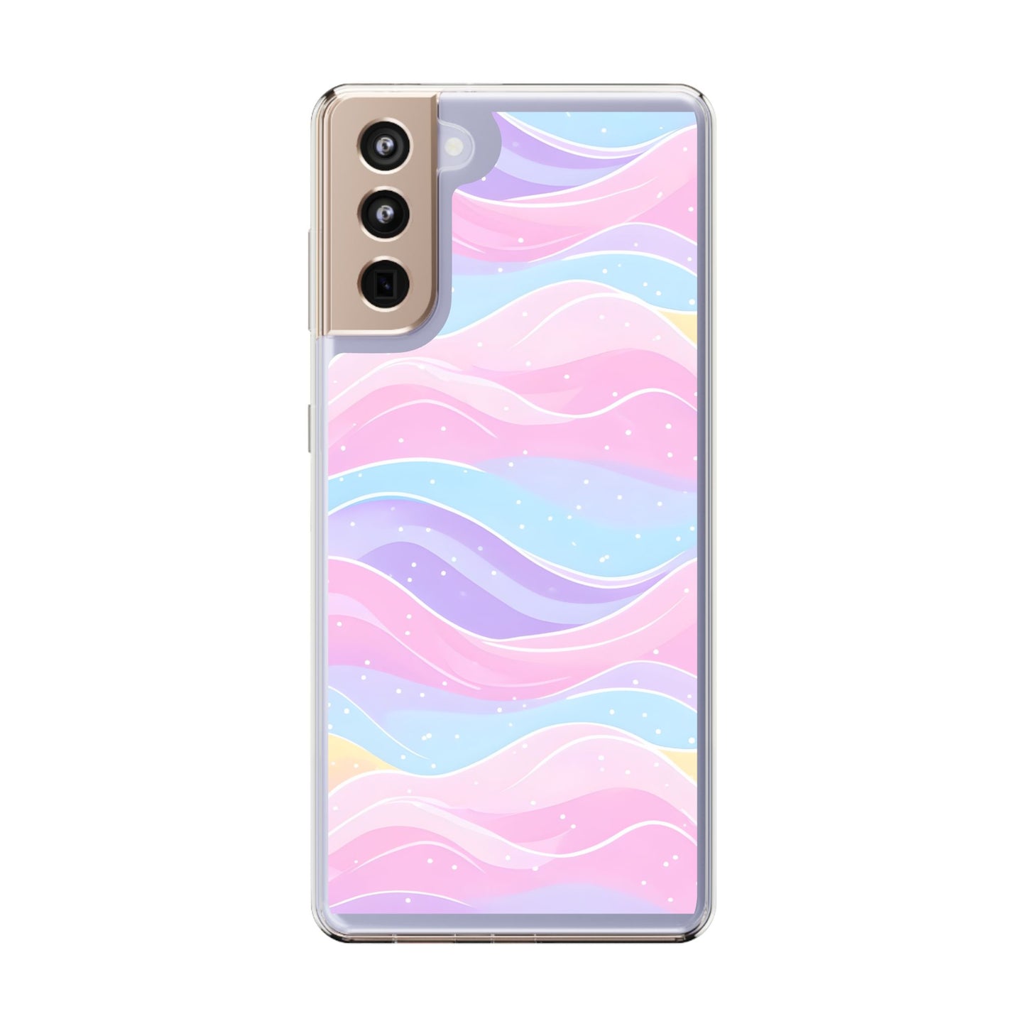 Pastel Wave Clear Phone Case - Stylish Protection for Your Device
