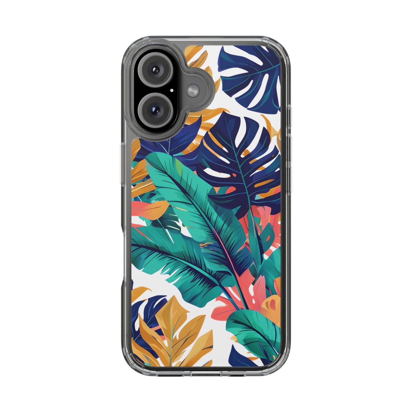 Tropical Leaf Clear Phone Case - Stylish & Protective for Nature Lovers