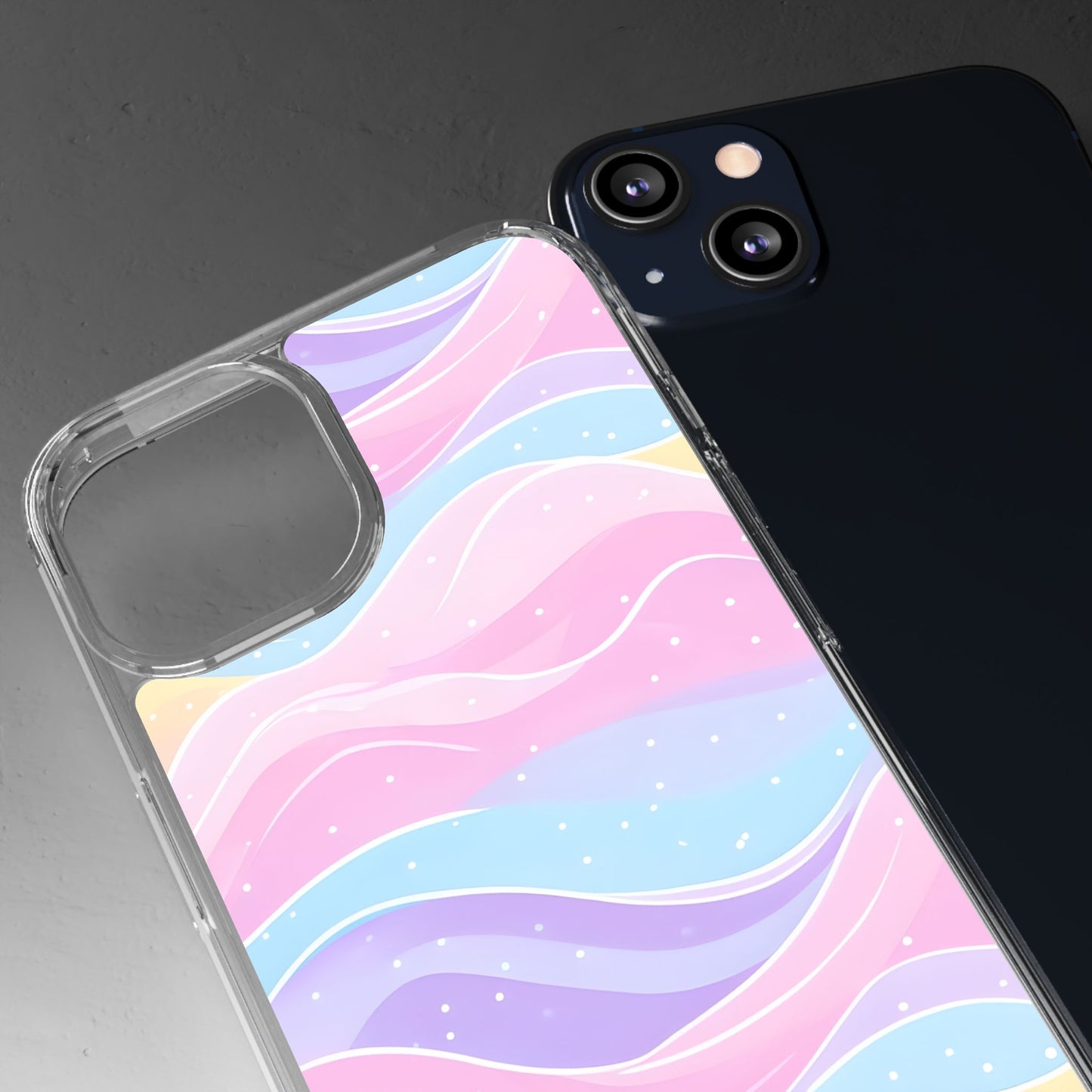 Pastel Wave Clear Phone Case - Stylish Protection for Your Device
