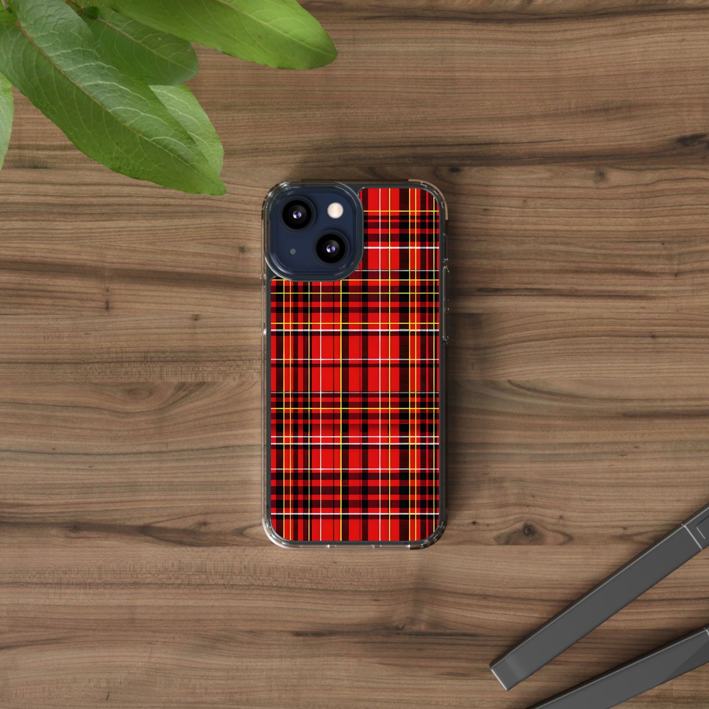 Plaid Clear Phone Case - Stylish and Durable Protective Cover