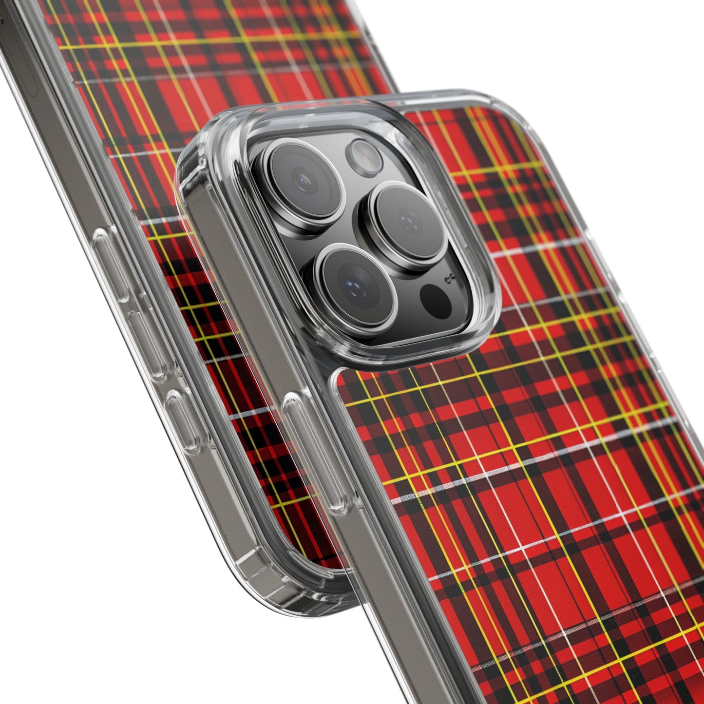 Plaid Clear Phone Case - Stylish and Durable Protective Cover