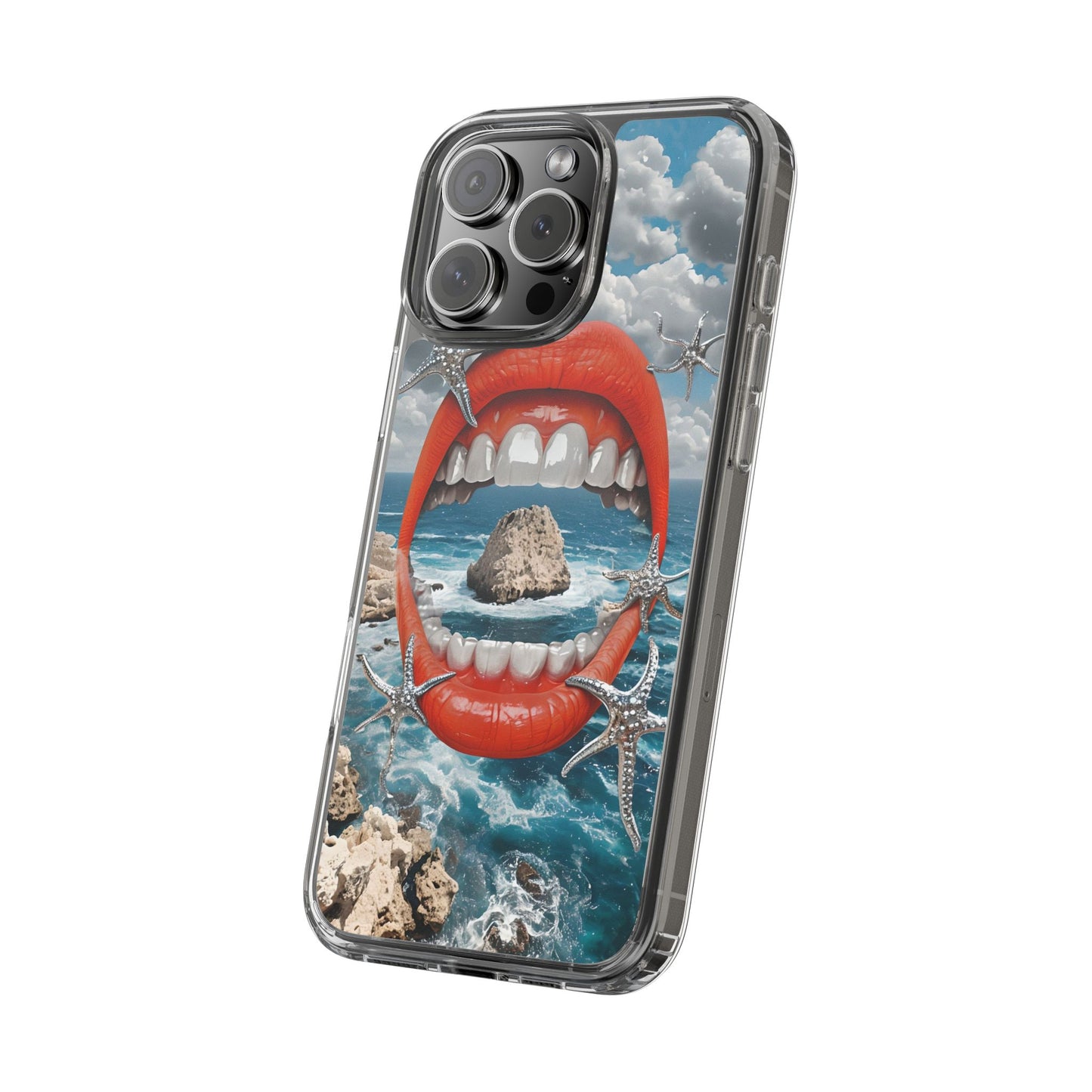 Ocean View Mouth Clear Phone Case - Beachy Vibe Design