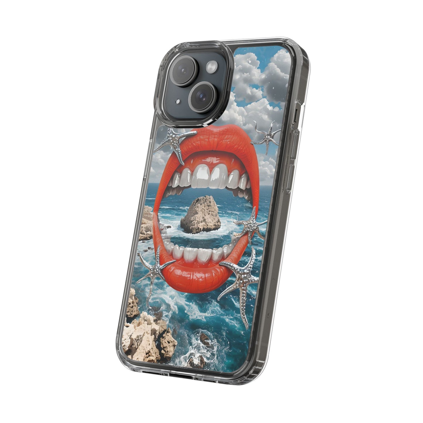 Ocean View Mouth Clear Phone Case - Beachy Vibe Design