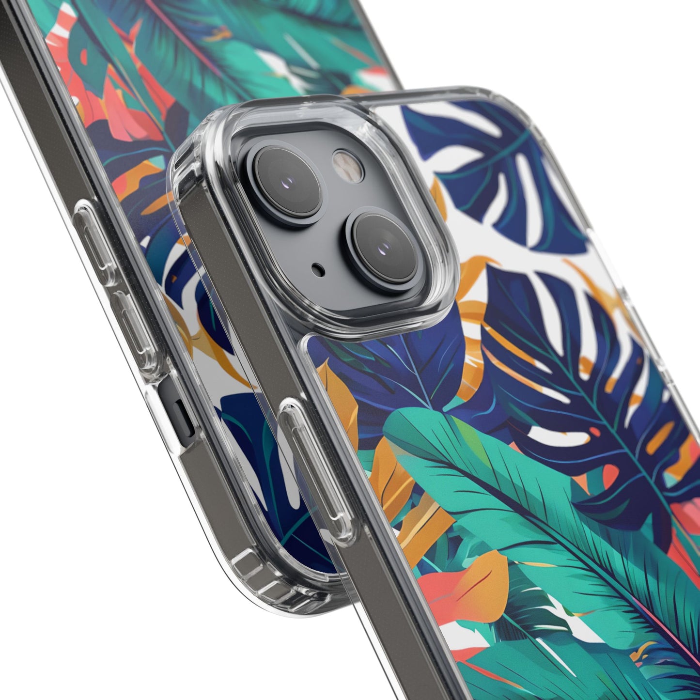 Tropical Leaf Clear Phone Case - Stylish & Protective for Nature Lovers