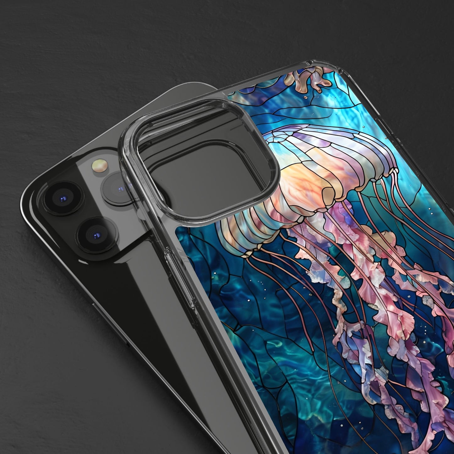 Ocean Jellyfish Clear Phone Case - Vibrant Marine Design for iPhone