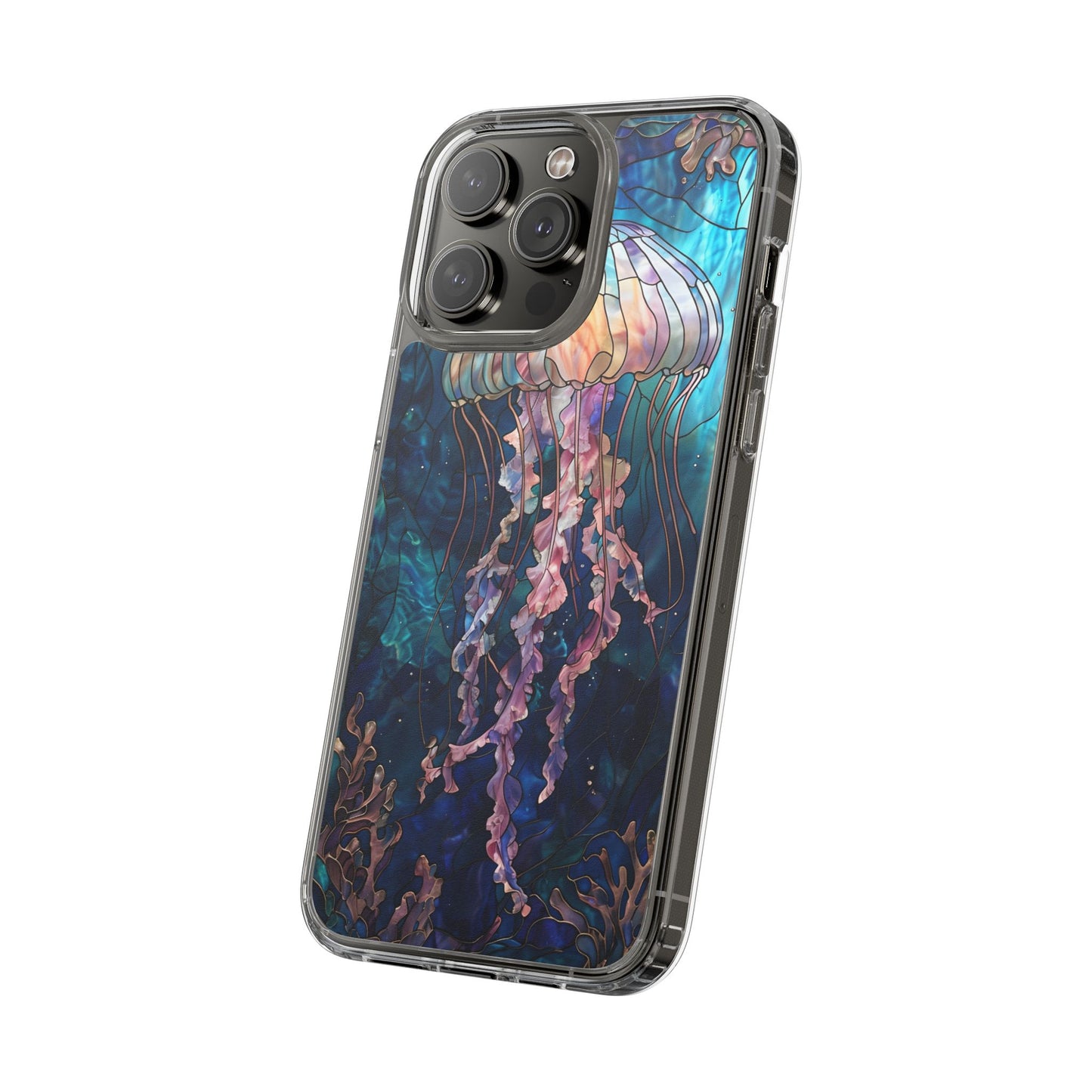 Ocean Jellyfish Clear Phone Case - Vibrant Marine Design for iPhone