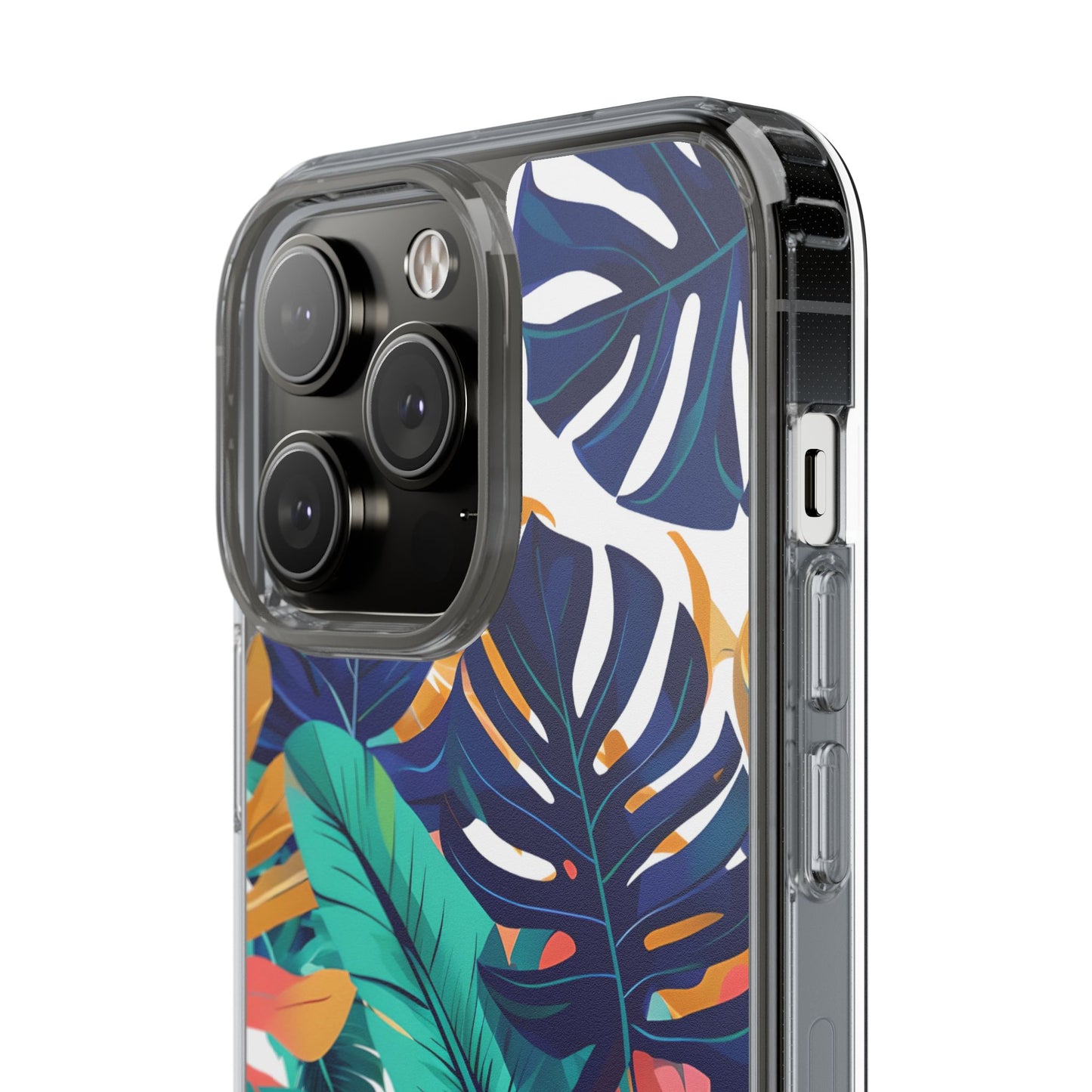 Tropical Leaf Clear Phone Case - Stylish & Protective for Nature Lovers