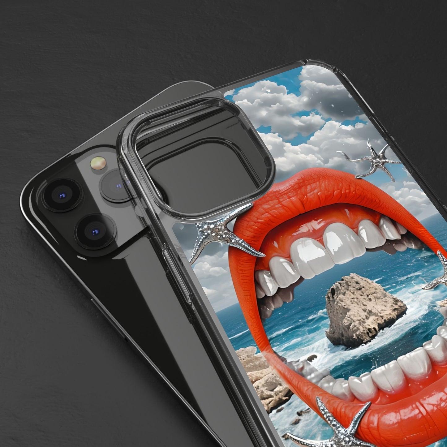 Ocean View Mouth Clear Phone Case - Beachy Vibe Design