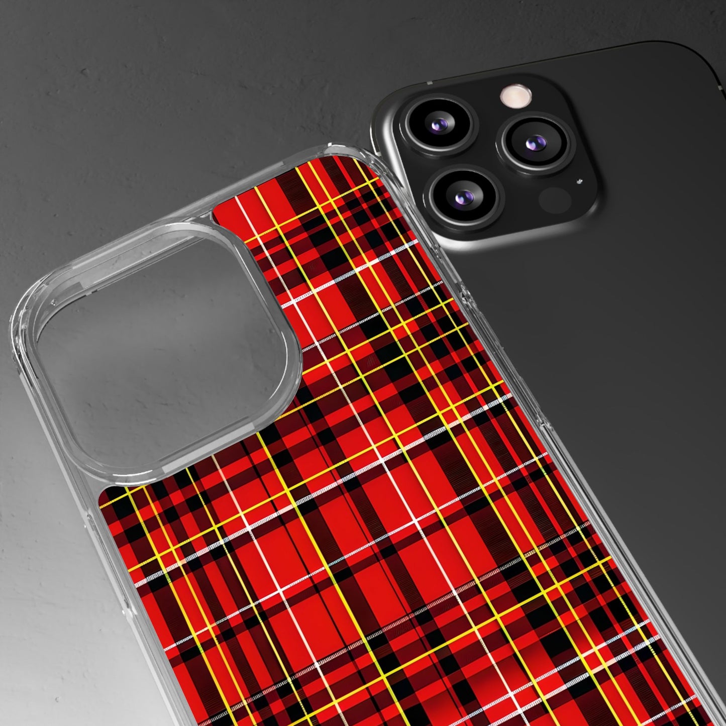 Plaid Clear Phone Case - Stylish and Durable Protective Cover