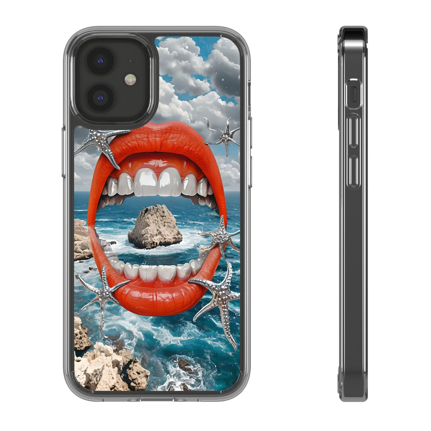 Ocean View Mouth Clear Phone Case - Beachy Vibe Design