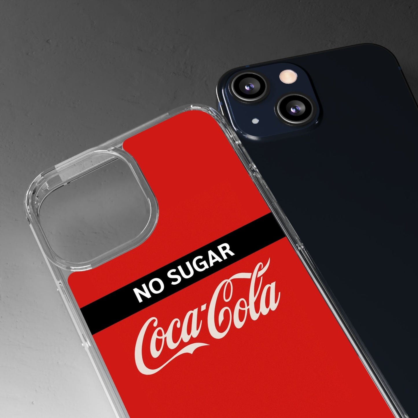 Coca-Cola No Sugar Clear Phone Case - Stylish and Trendy Accessory