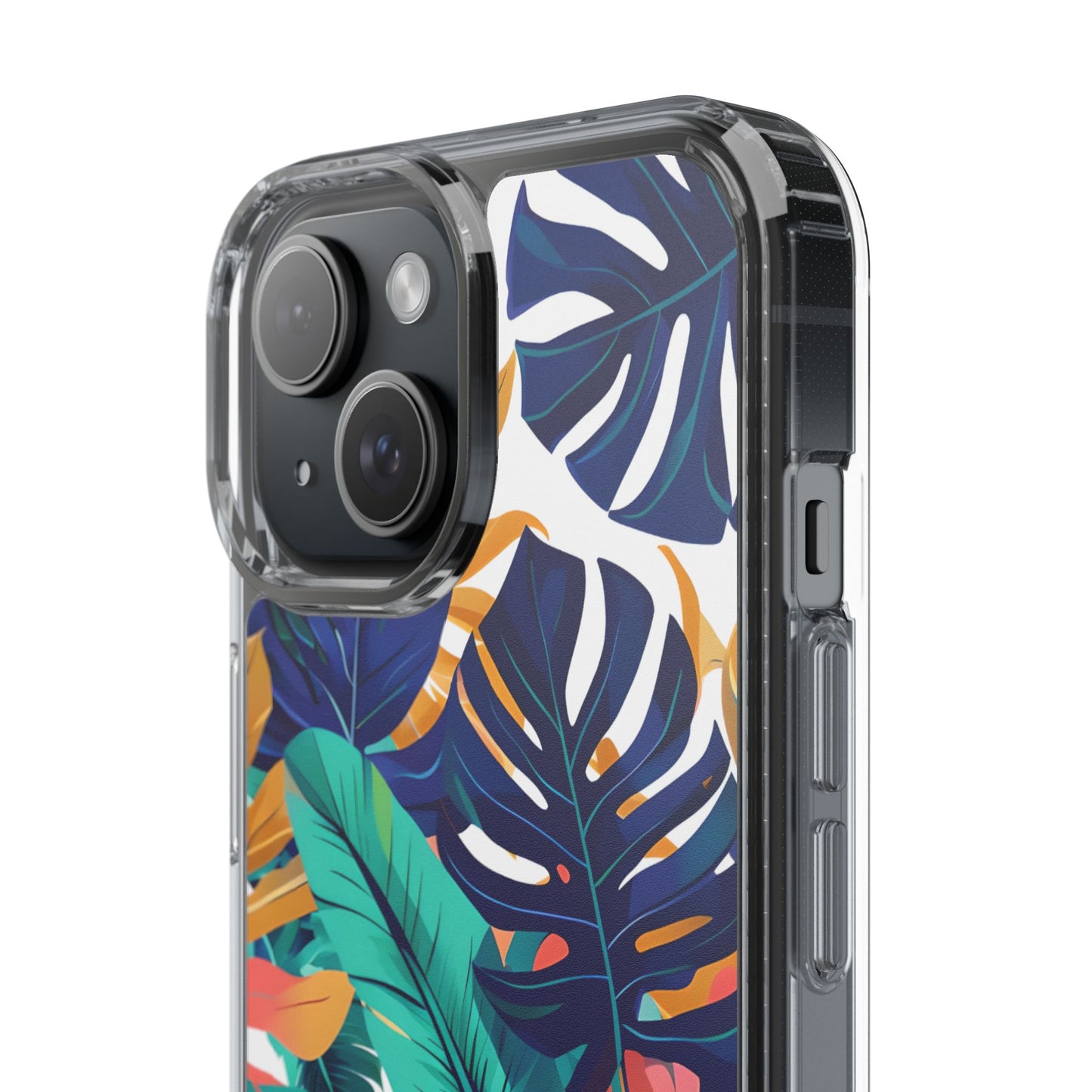 Tropical Leaf Clear Phone Case - Stylish & Protective for Nature Lovers