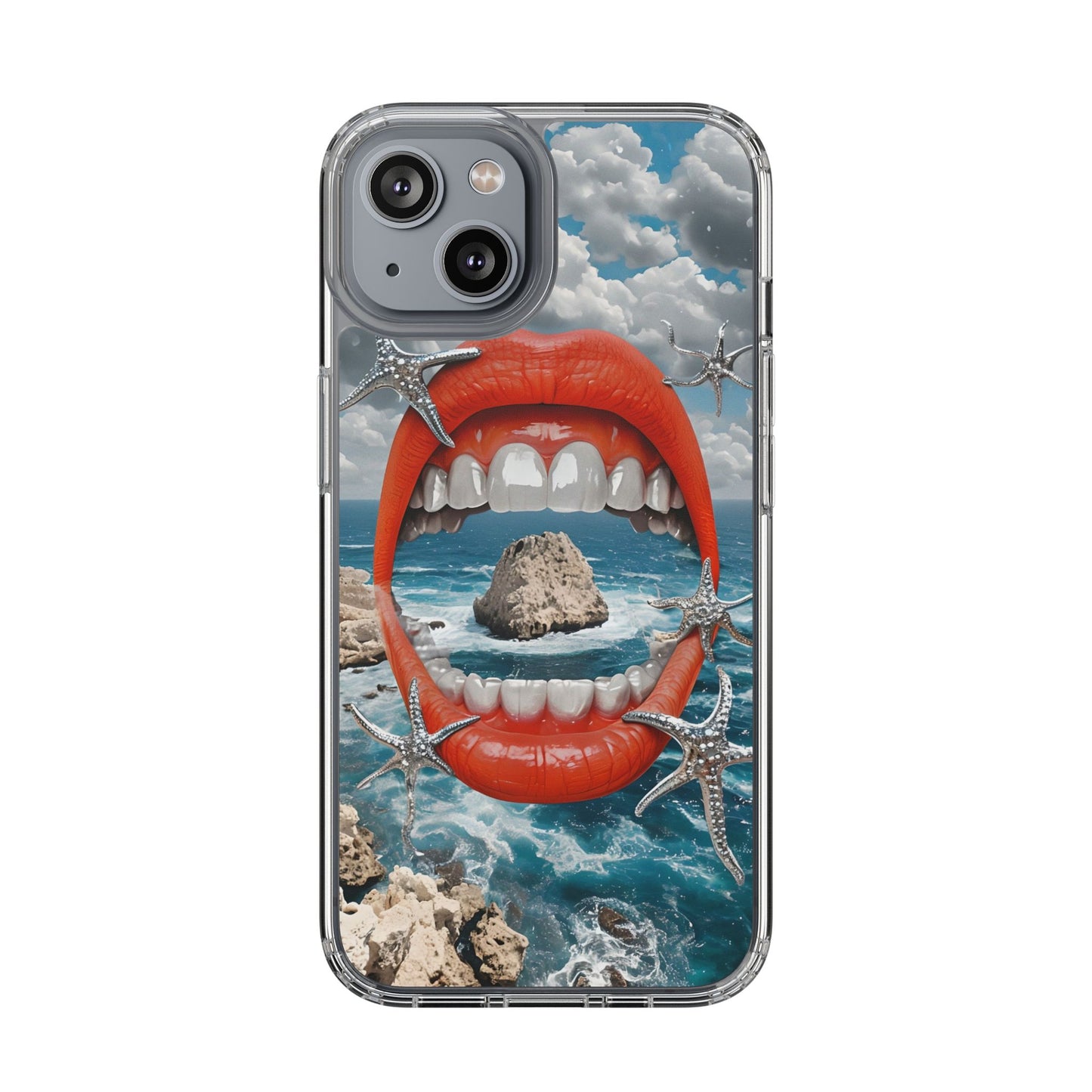Ocean View Mouth Clear Phone Case - Beachy Vibe Design