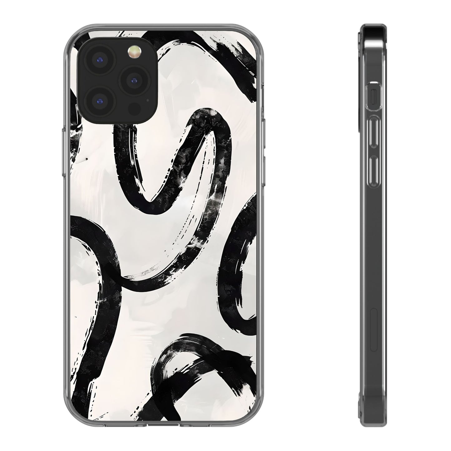 Modern Abstract Clear Phone Case, Trendy Cellphone Protector, Minimalist Style, Gift for Him or Her, Unique Phone Cover