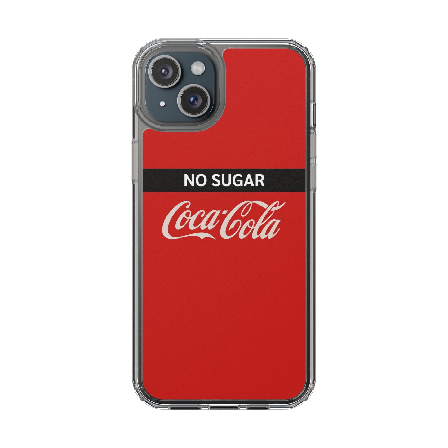 Coca-Cola No Sugar Clear Phone Case - Stylish and Trendy Accessory