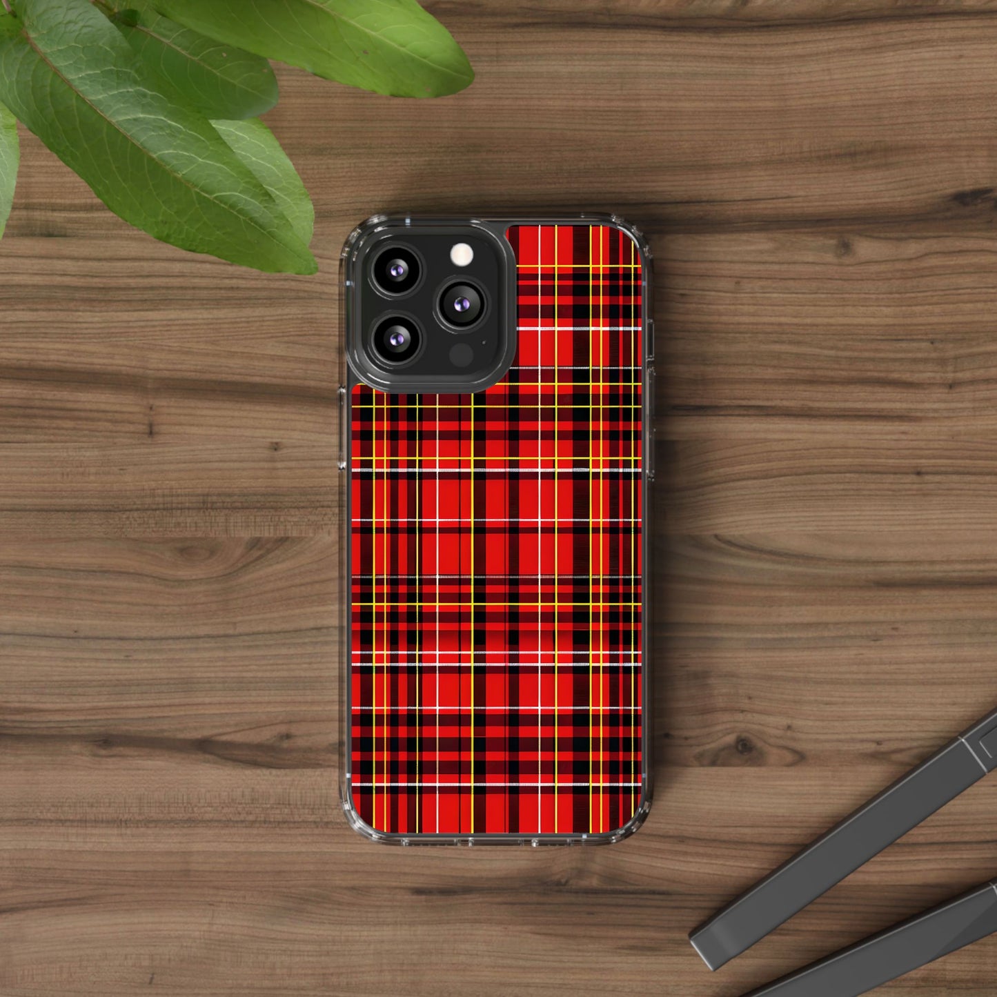 Plaid Clear Phone Case - Stylish and Durable Protective Cover