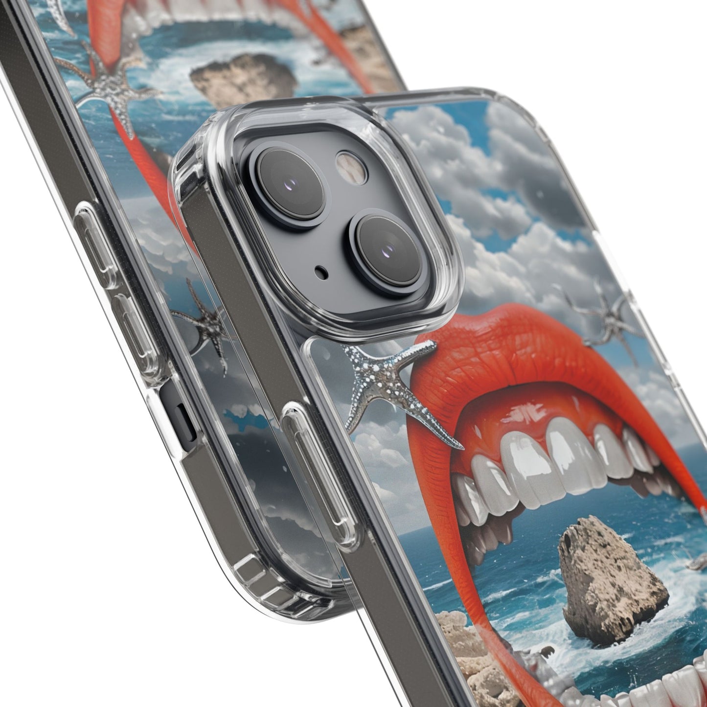 Ocean View Mouth Clear Phone Case - Beachy Vibe Design