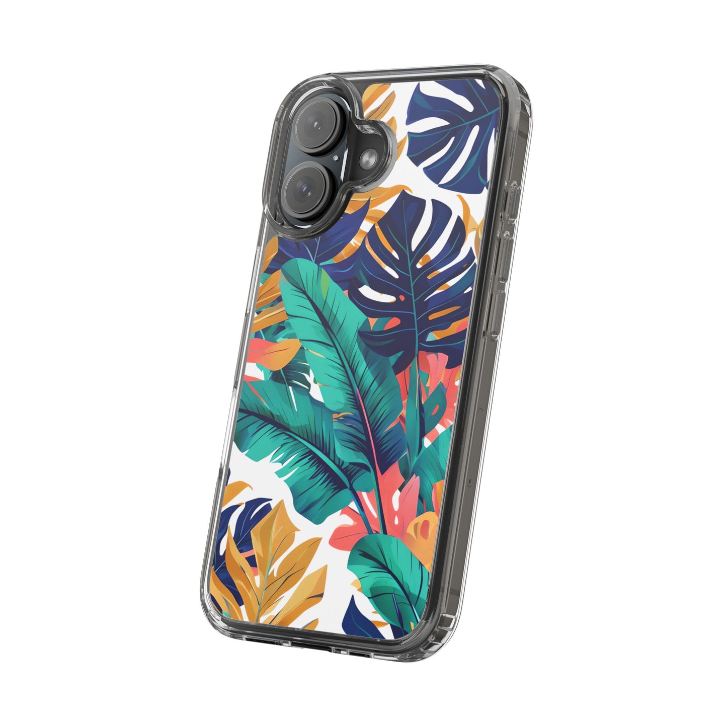 Tropical Leaf Clear Phone Case - Stylish & Protective for Nature Lovers
