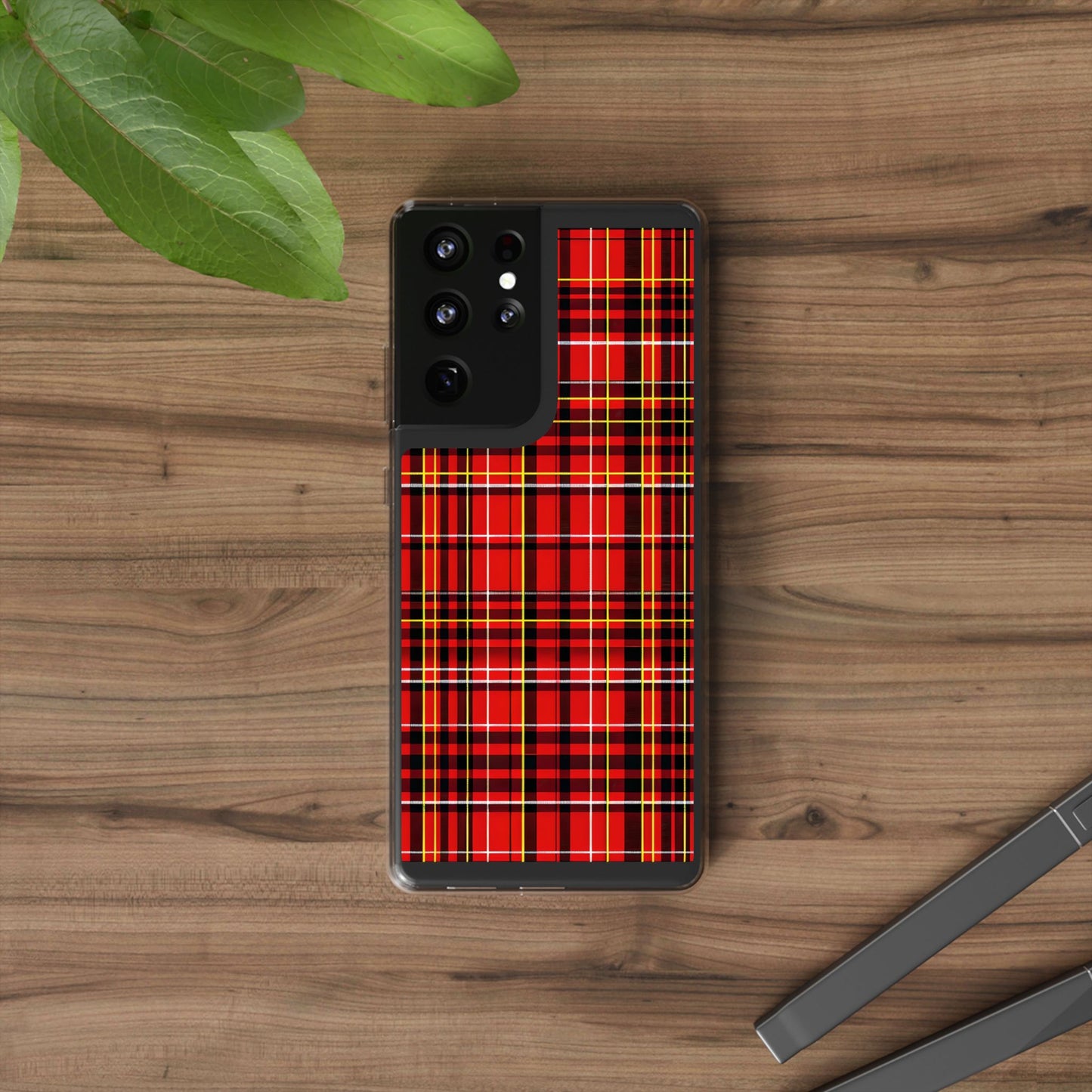 Plaid Clear Phone Case - Stylish and Durable Protective Cover