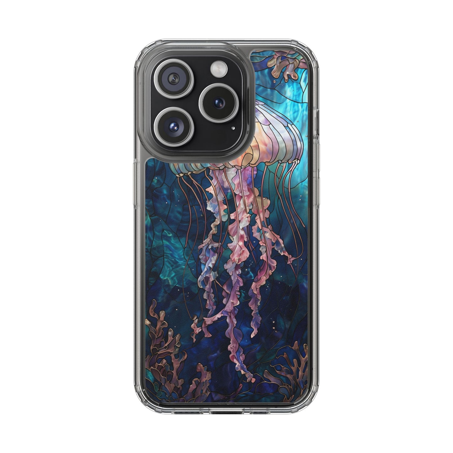 Ocean Jellyfish Clear Phone Case - Vibrant Marine Design for iPhone