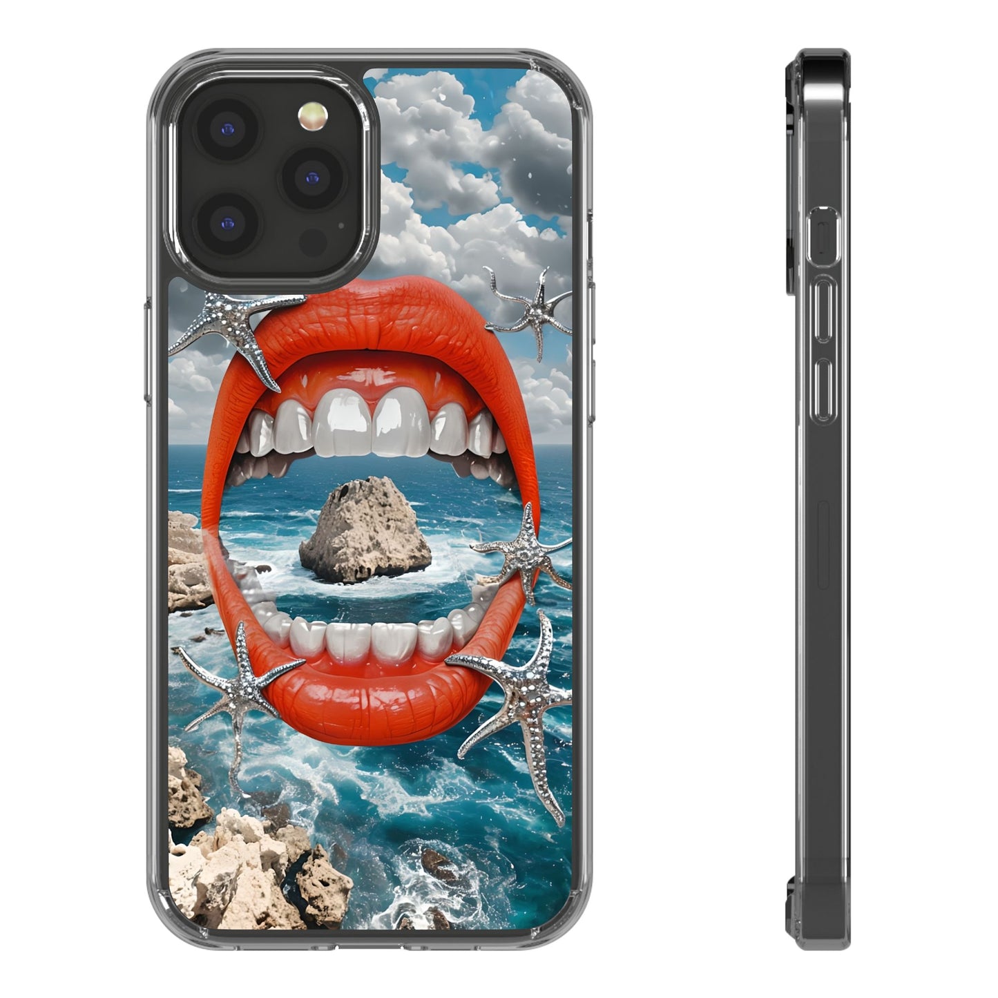 Ocean View Mouth Clear Phone Case - Beachy Vibe Design