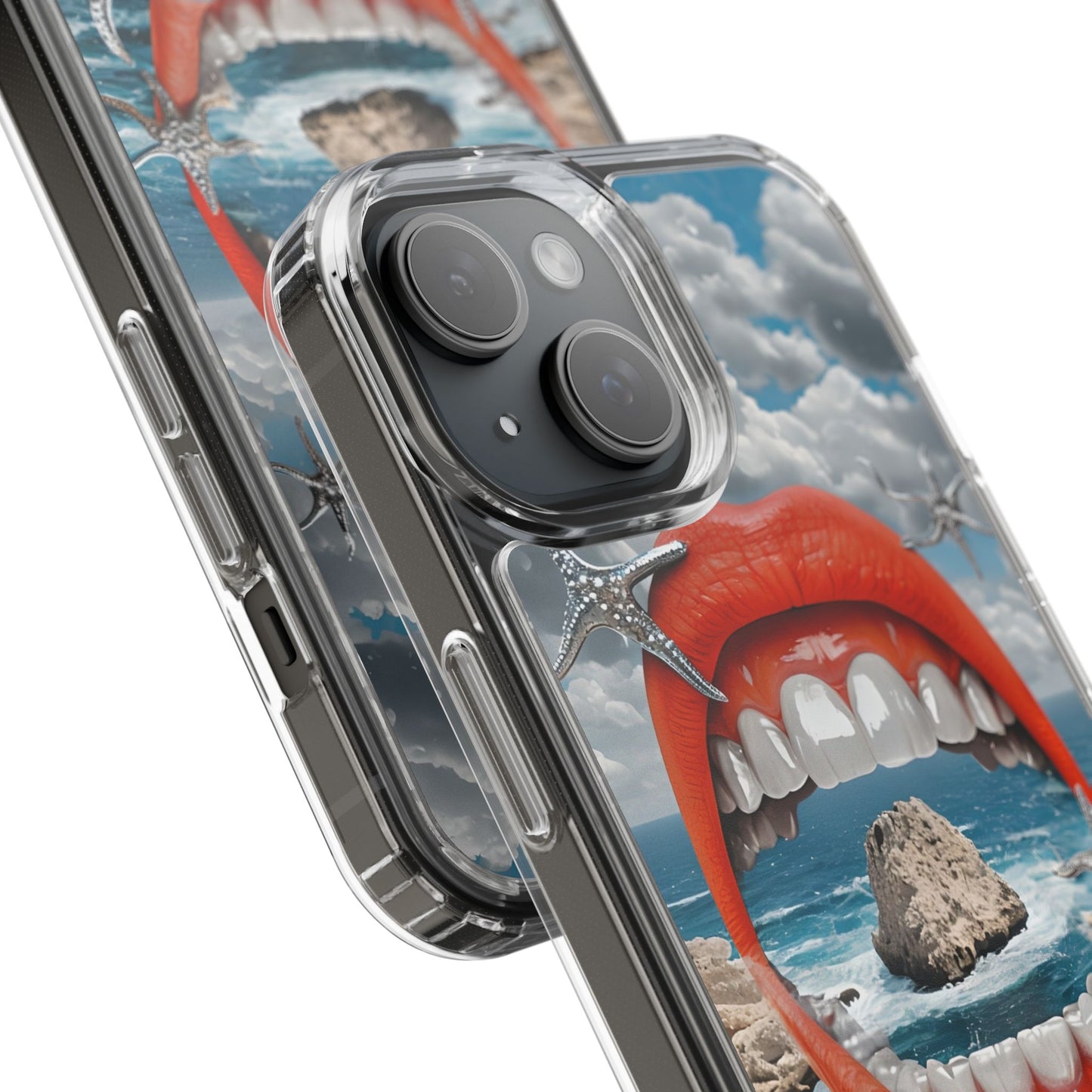 Ocean View Mouth Clear Phone Case - Beachy Vibe Design