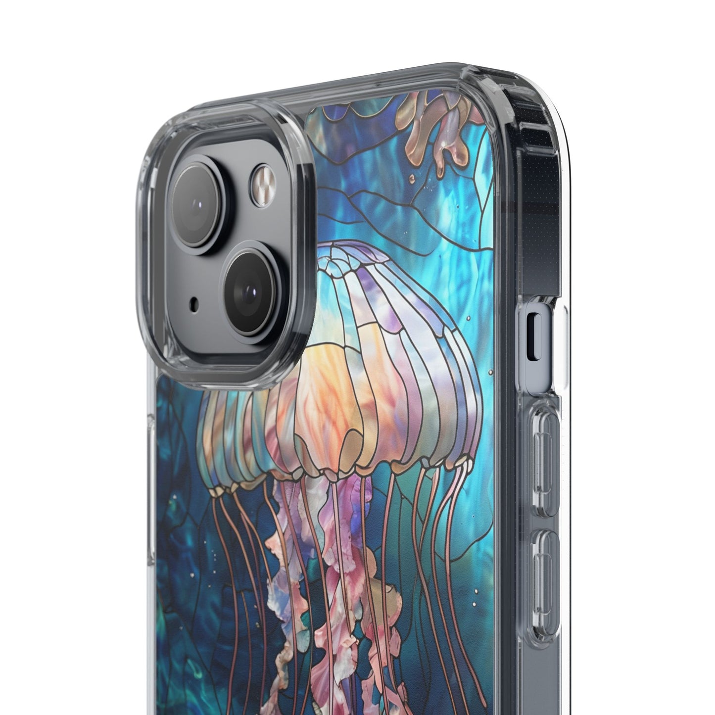 Ocean Jellyfish Clear Phone Case - Vibrant Marine Design for iPhone