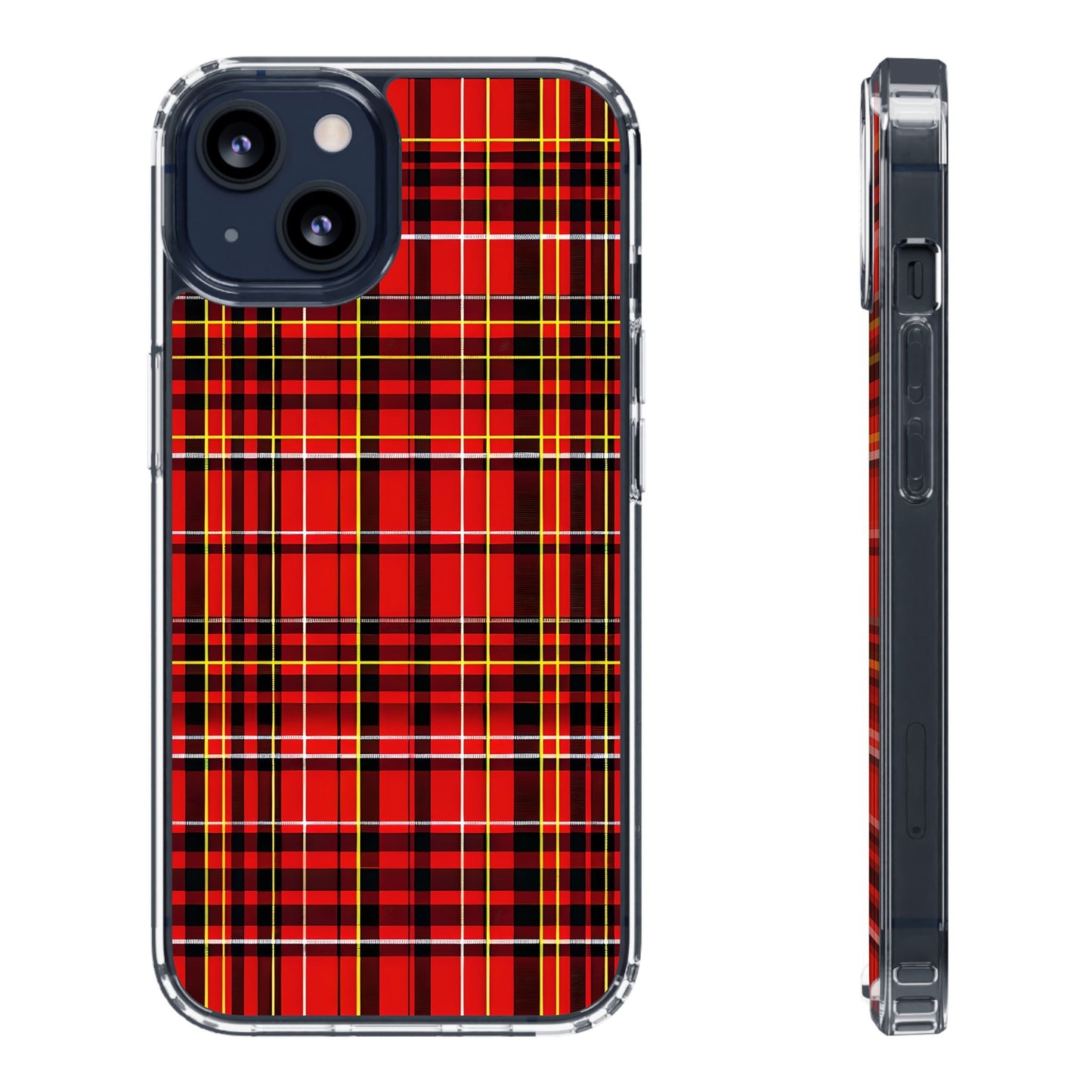 Plaid Clear Phone Case - Stylish and Durable Protective Cover
