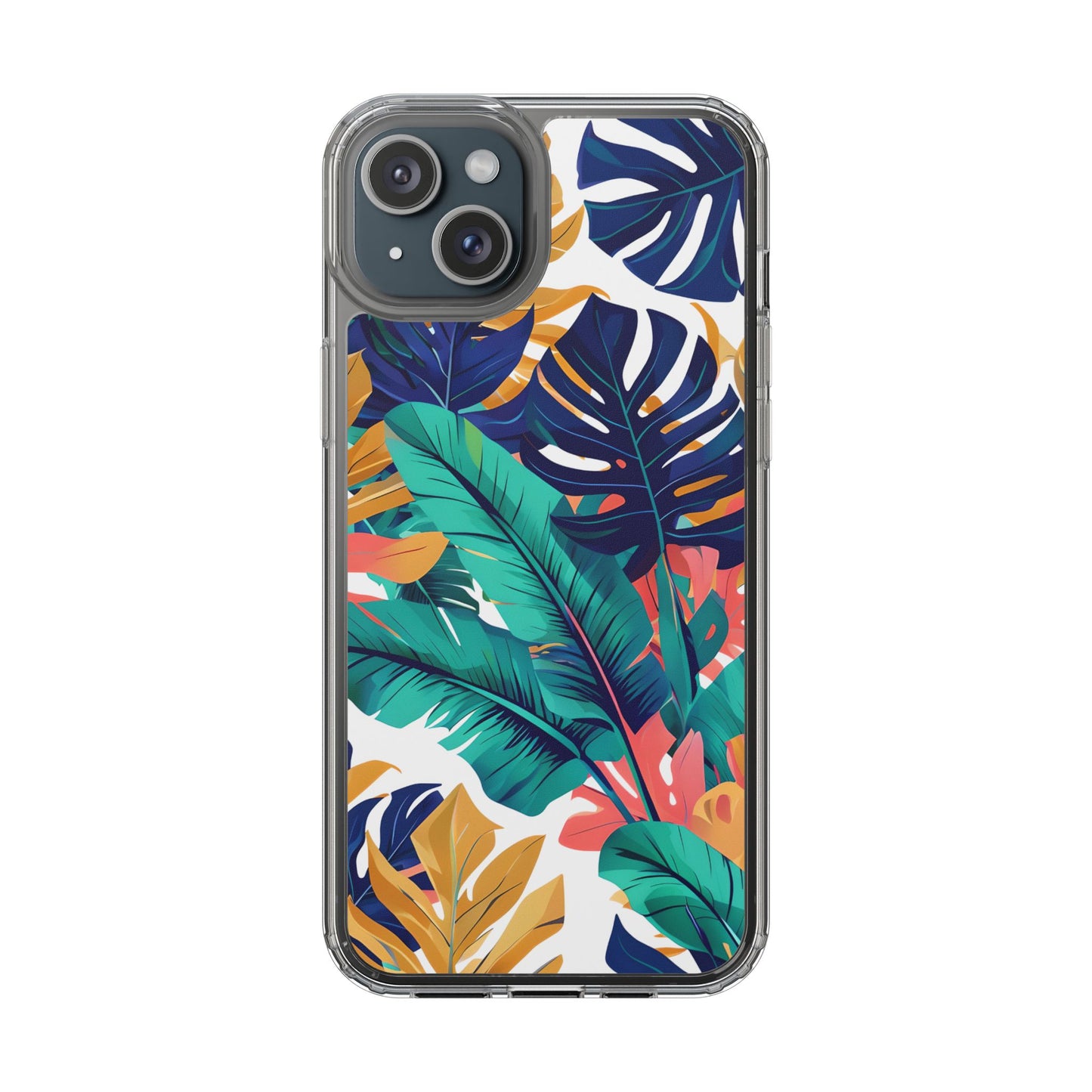 Tropical Leaf Clear Phone Case - Stylish & Protective for Nature Lovers