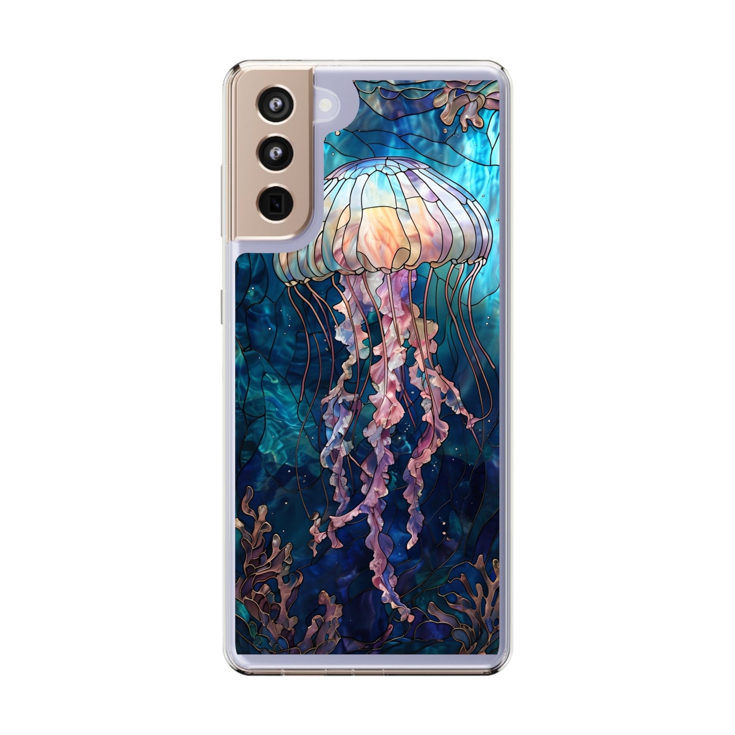 Ocean Jellyfish Clear Phone Case - Vibrant Marine Design for iPhone