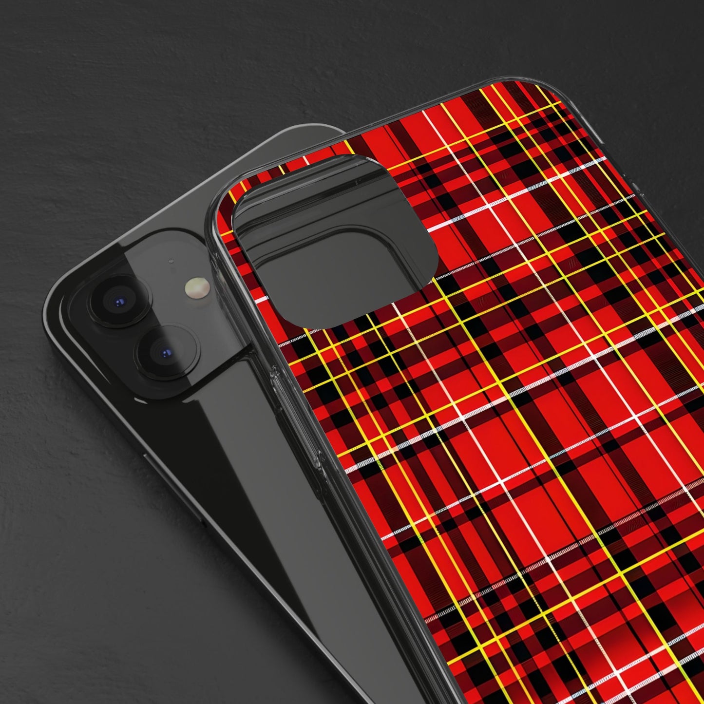Plaid Clear Phone Case - Stylish and Durable Protective Cover