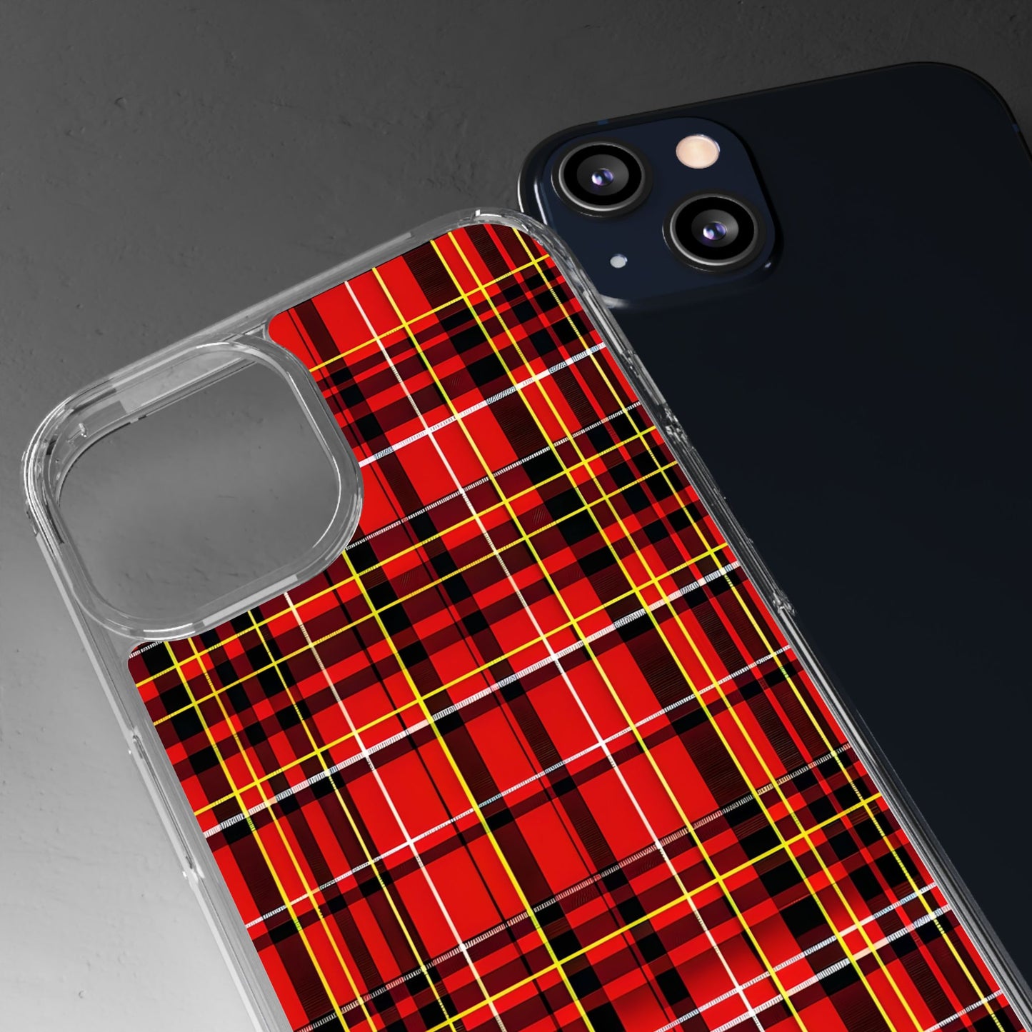 Plaid Clear Phone Case - Stylish and Durable Protective Cover