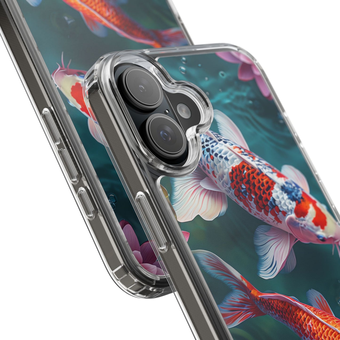 Koi Fish Clear Phone Case - Stylish Transparent Protector for Nature Lovers
