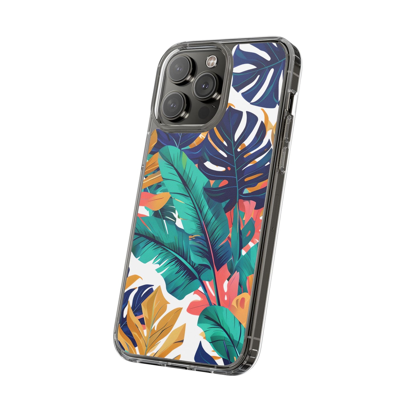 Tropical Leaf Clear Phone Case - Stylish & Protective for Nature Lovers