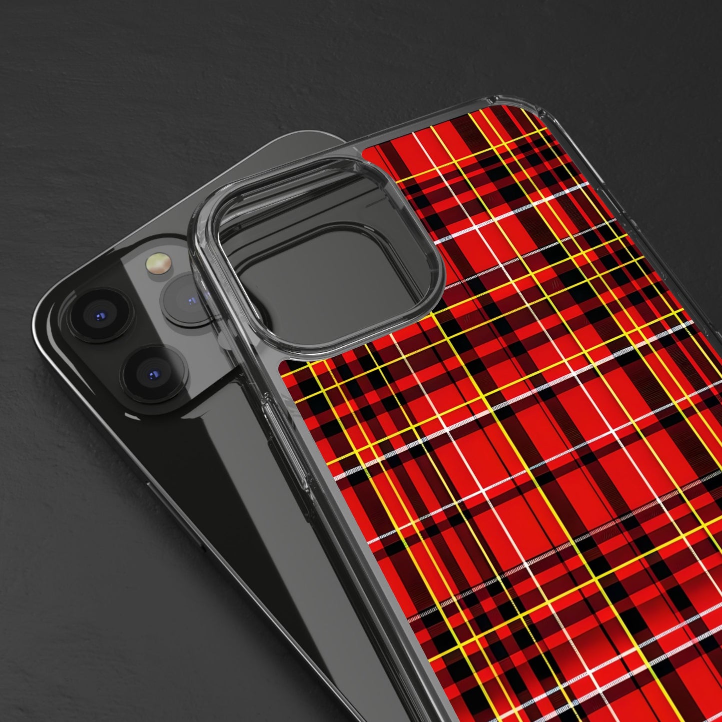 Plaid Clear Phone Case - Stylish and Durable Protective Cover
