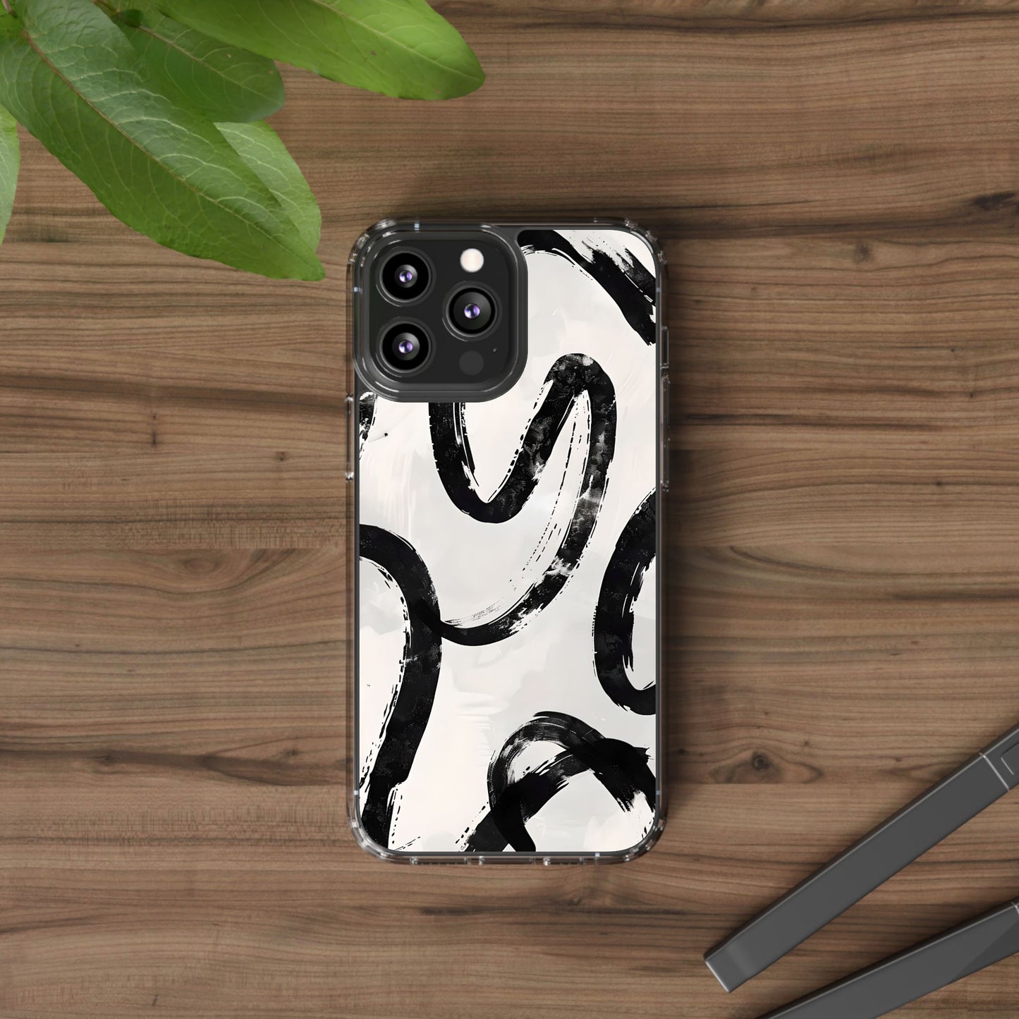Modern Abstract Clear Phone Case, Trendy Cellphone Protector, Minimalist Style, Gift for Him or Her, Unique Phone Cover