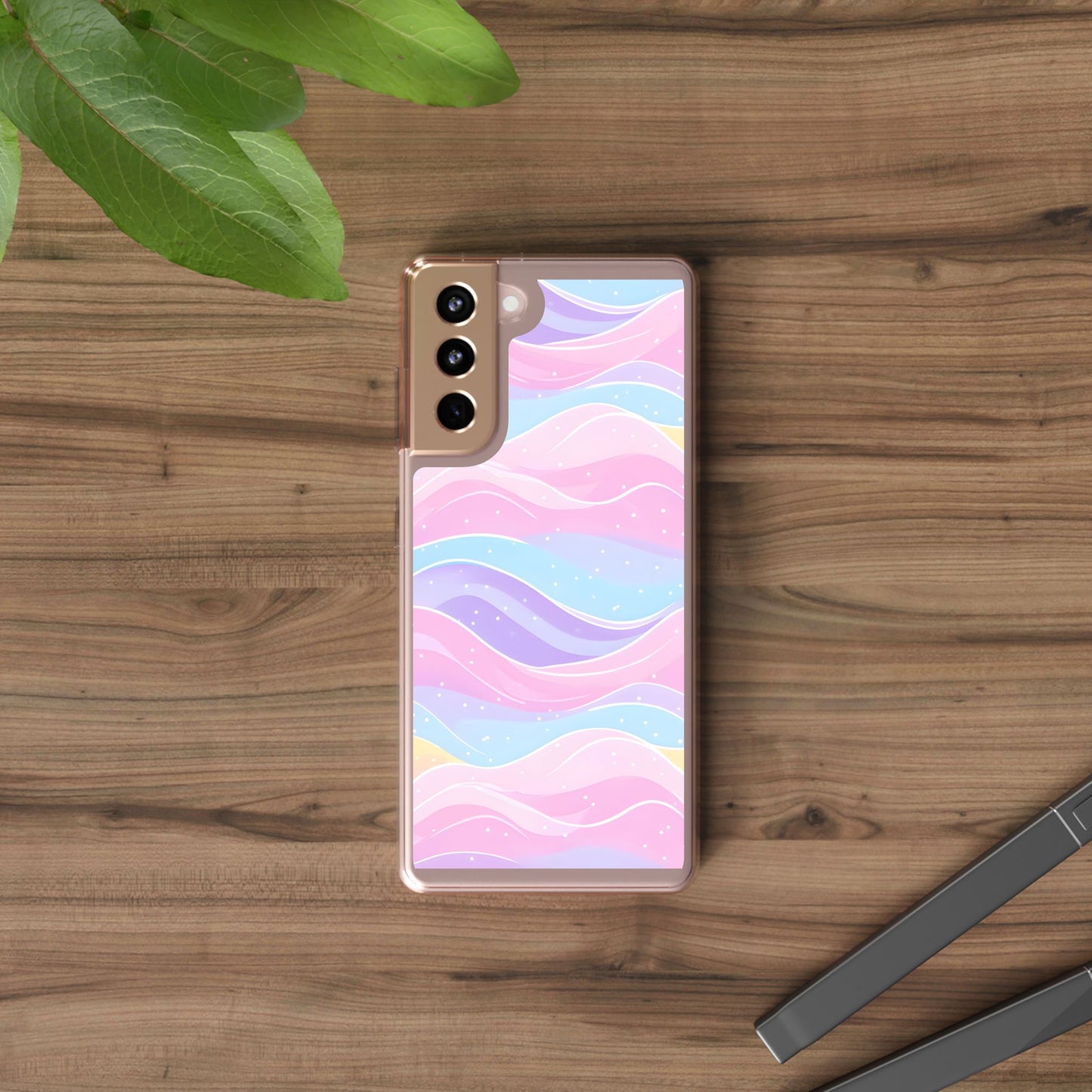 Pastel Wave Clear Phone Case - Stylish Protection for Your Device