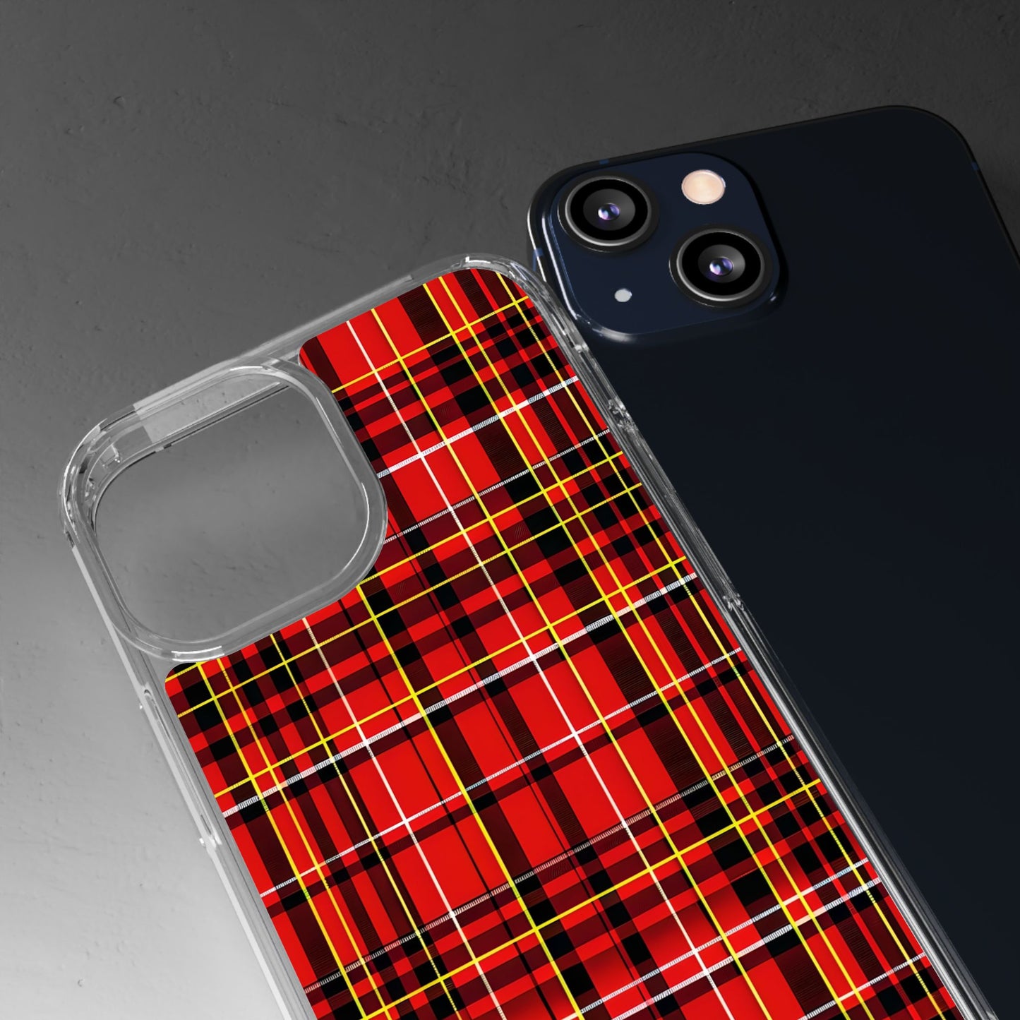 Plaid Clear Phone Case - Stylish and Durable Protective Cover