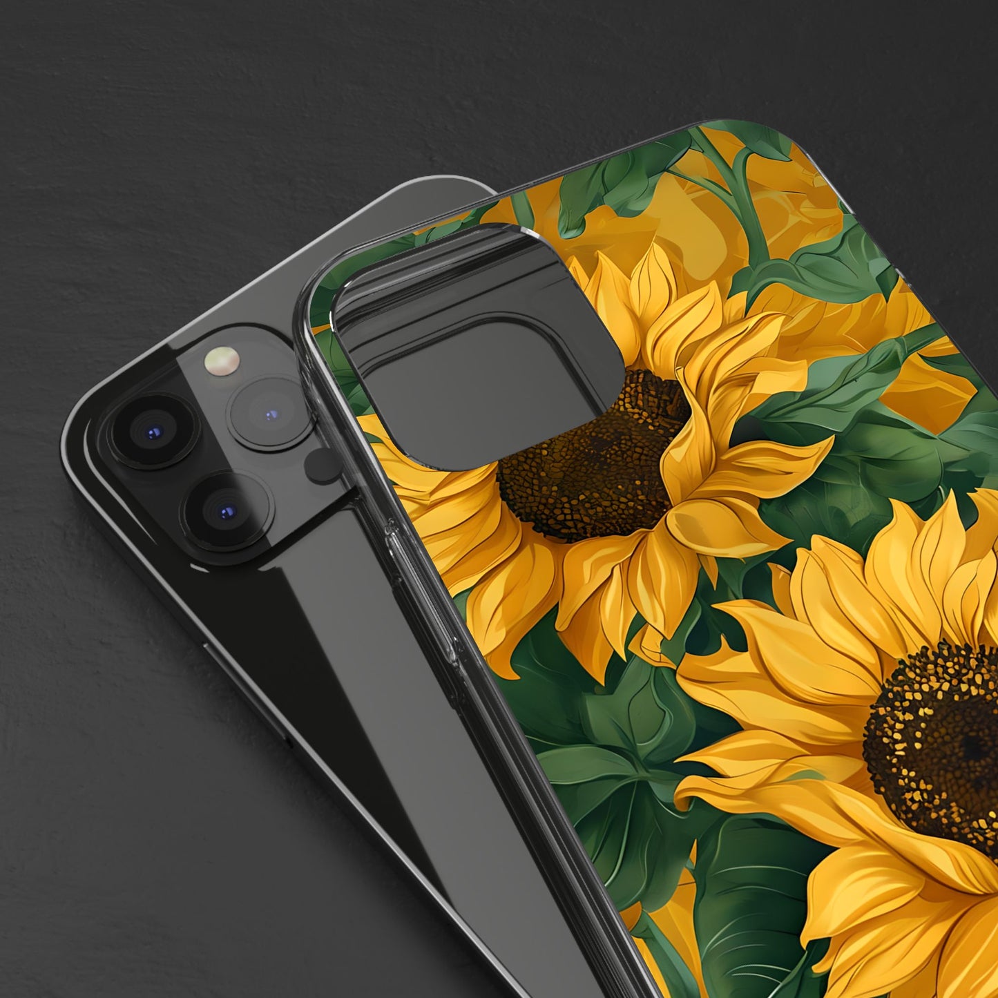 Sunflower Clear Phone Case – Stylish Floral Protective Cover