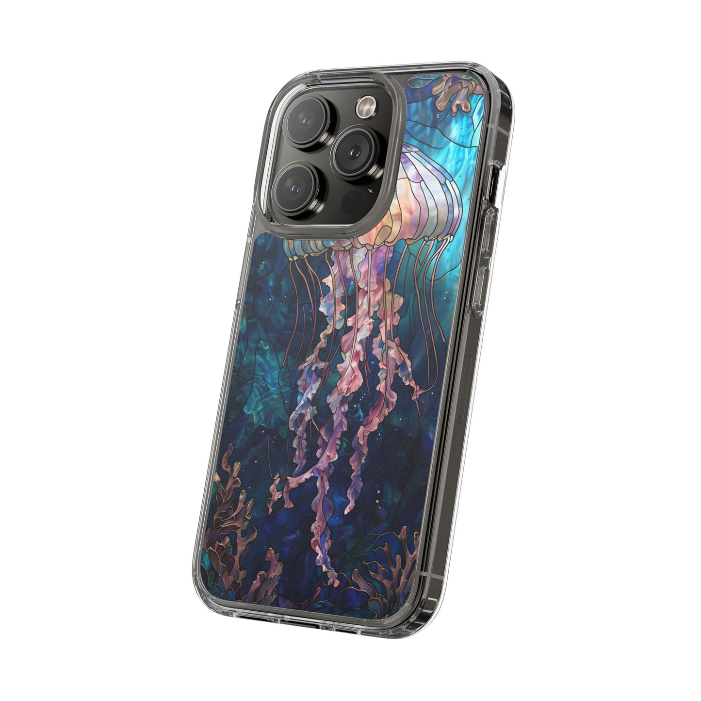 Ocean Jellyfish Clear Phone Case - Vibrant Marine Design for iPhone